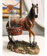 Rustic Western Brown Chestnut Horse With Saddlebags Salt Pepper Shakers ... - £27.13 GBP