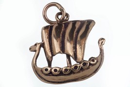 Viking Ship Pendant – Bronze Dragonhead Longship Amulet, Norse Symbol - $19.99
