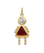 14K Yellow Gold January Girl or Boy Birthstone Charm - $126.99