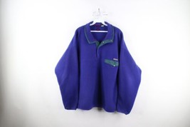 Vtg 90s Patagonia Mens XL Distressed Spell Out Snap T Fleece Pullover Sweater - £85.14 GBP