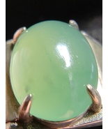 Icy Ice Olive Green 100% Burma Jadeite Jade Cabochon Ring # Type A Jadei... - £1,259.06 GBP