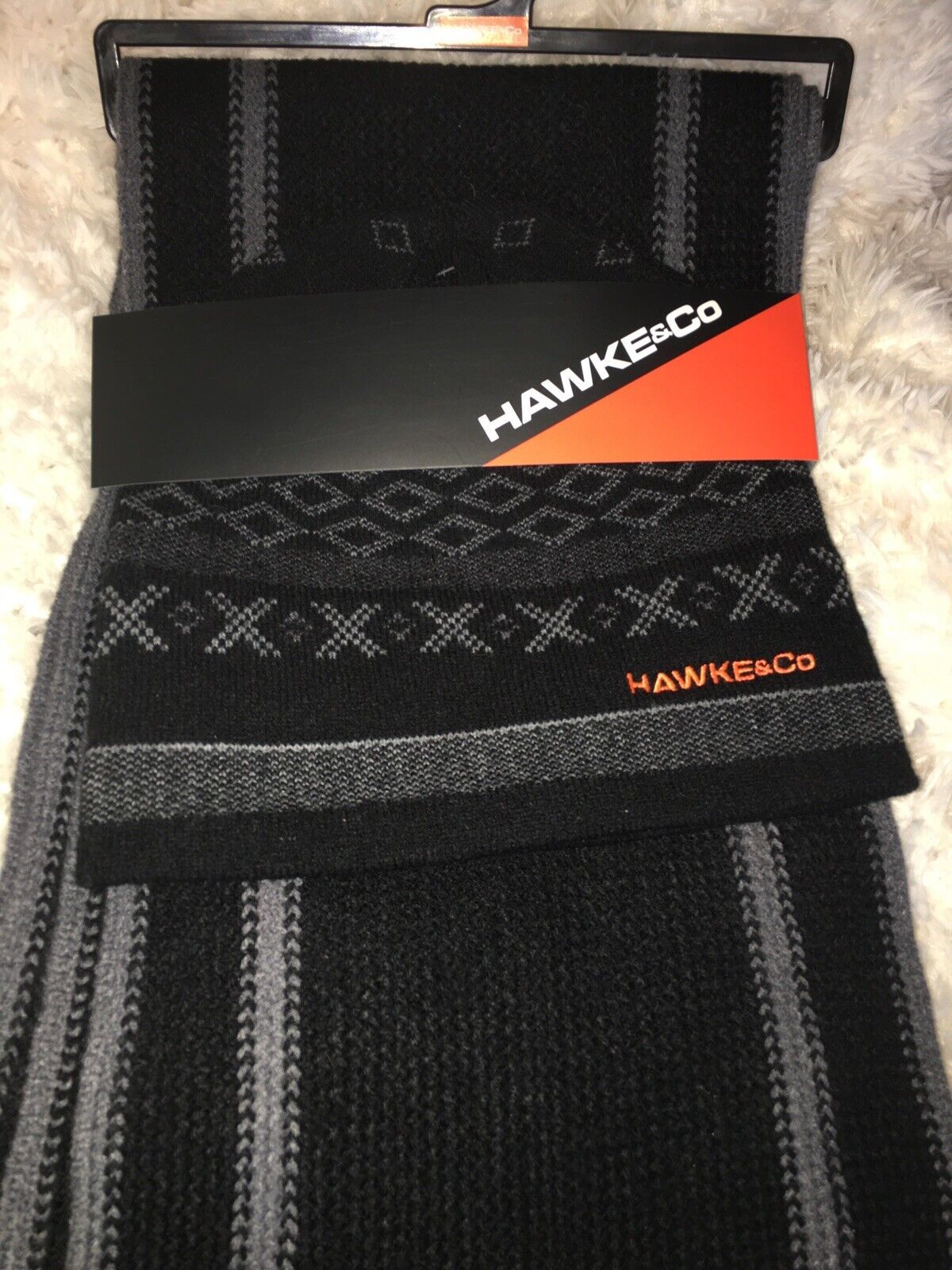 Primary image for Hawke & Co Winter Beanie Hat and Scarf Set Black And Gray new