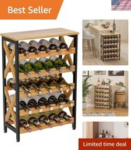 Durable 25-Bottle Tall Wine Rack - Rustic Style for Wine Lovers and Ente... - $102.46