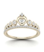 10K Yellow Gold 0.25 Ct TDW Diamond  Crown Fashion Ring - $379.99