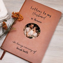 Letters to my Husband in Heaven Customizable Vegan leather journal, loss of husb - £38.43 GBP