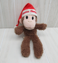 Universal Studios Curious George small plush red Santa hat take-along monkey - £4.66 GBP