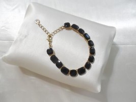 Charter Club 7&quot;w 2&quot; ext Gold Tone Black Stone Bracelet Y601 - £10.56 GBP