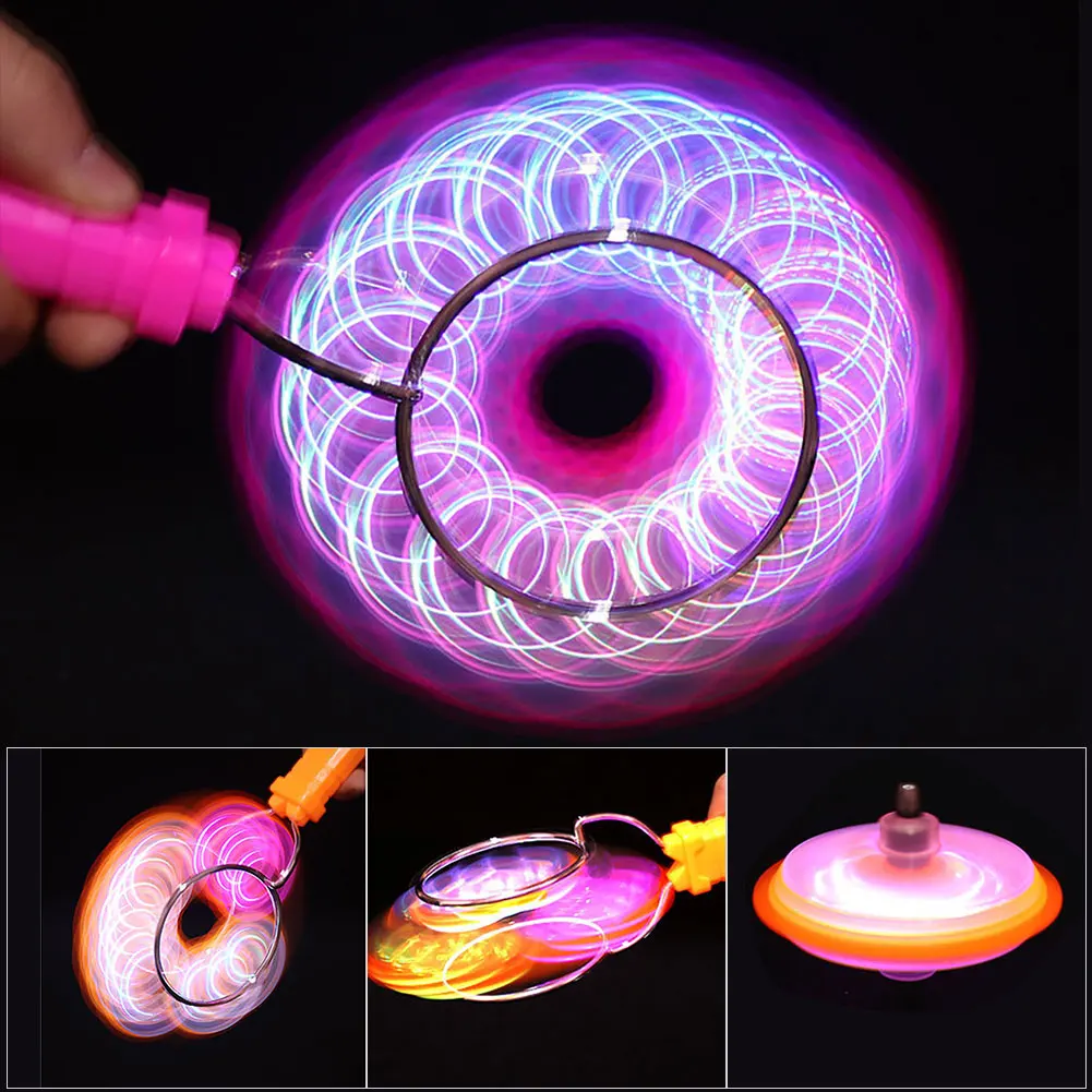 Us gyro magnetic spinning top rotating gyroscope led light gyro wheel magic spinning yo thumb200
