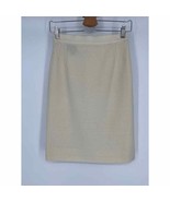 Emanuel Ungaro Parallele Paris Straight Skirt Sz 8 Ivory Textured Classic - £38.53 GBP
