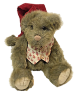 First &amp; Main Plush Teddy Bear Edgar B Evergreen Christmas Red Hat and Ve... - £11.43 GBP