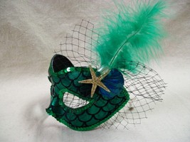 Green Mermaid Costume Mask Aquatic Creature Sea Horse Fairy Fish Siren Selkie - £11.75 GBP