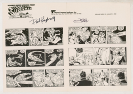 SIGNED X2 Superman &#39;82 Daily Newspaper Comic Strip Art Printers Proof Jose Delbo - $98.99