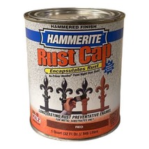 Hammerite Rust Cap Red Hammered Finish Metal Paint and Primer Quart Can New - $70.30