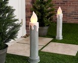 Mr. Christmas In/Outdoor Set of 2 24&quot; Blow Mold Candles in Silver - $193.99