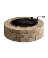 48-in Outdoor Round Concrete Block Stone Fire Pit Kit with Cooking Grill... - $16,524.14 MXN