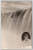 Niagara Falls Daredevil Bobby Leach Awful Plunge And Portrait RPPC Postcard N24 - £23.88 GBP