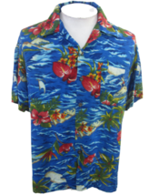 Extreme Collection Men Hawaiian ALOHA shirt pit to pit 23 L floral tropi... - $21.77