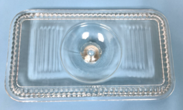 Vintage Hazel Atlas Ribbed Refrigerator Dish Inset Handle Container Lid ... - $18.32