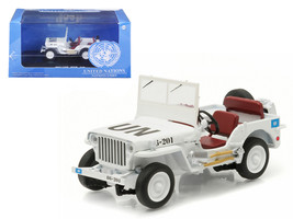 1944 Jeep Willys UN United Nations White 1/43 Diecast Model Car by Greenlight - $36.21