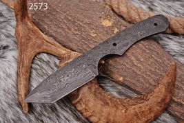 FORGED DAMASCUS STEEL KUKRI Military Tactical Hunting BLANK BLADE TANTO ... - $23.72