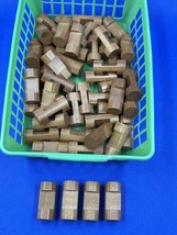 Lot of 50 Lincoln Logs 1 1/2&quot; Brown Wood Logs 1 Notch Round - $9.77