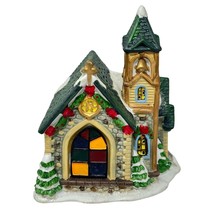 Cobblestone Corners Christmas Village Church 2003 Stained Glass Window Steeple - $14.80