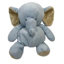 Carters Blue Elephant Stuffed Animal Plush Beanie Bottom 9 Inch Embroide... - $9.47