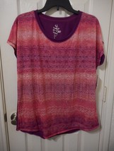 Women&#39;s Made For Life Short Sleeve Print T Shirt Pink Purple Size Medium NEW - £10.51 GBP