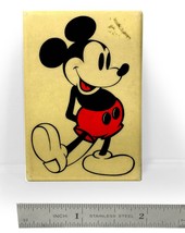 Walt Disney Mickey Mouse Metal Clad Small Hand Pocket Mirror  3&quot; x 2&quot; (1980&#39;s) - £9.57 GBP