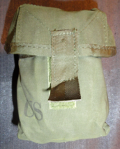 Usgi Vintage 1982 Army Od Green Bcu Carrying Case Hook &amp; Loop 7X5 - £14.23 GBP