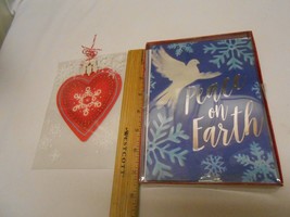 New box Peace on Earth Christmas Cards Envelopes Hallmark Northpole hanging Card - $6.25
