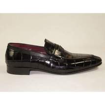 Men's GENIO Genuine Crocodile Embossed Leather Shoes Turkey 120371165 Black image 7
