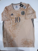 Lionel Messi Argentina Special Edition Match Tan Away Soccer Jersey 2020-2021 - £71.94 GBP