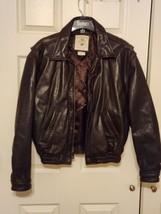 Banana Republic Vintage 90s Leather Flight Bomber Jacket Size 42 Brown - £116.37 GBP