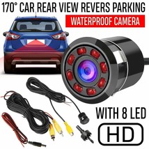 170 Cmos Car Rear View Backup Camera Reverse 8 Led Night Vision Waterproof Us - £14.36 GBP