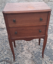 Vintage Sewing Thread Cabinet Nightstand Table w/ drawer &amp; spinning storage - £223.69 GBP