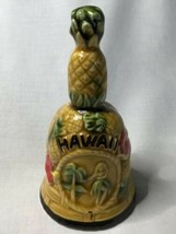 1960s Handpainted Hawaii Hula Flowers Pineapple Top Ceramic Bell Made In Japan - £7.08 GBP