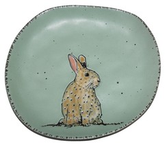 Inhomestylez Shiny Embossed Bunny Matte Finish Green Thick Salad Plate NWT - £12.75 GBP
