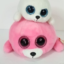 TY Boos ICY 7&quot; Pierre White Pink 12&quot; Seal Lot of 2 Plush Beanie Stuffed ... - £17.11 GBP