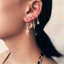 Ear Clip Vintage Boho Element Crystal Set Stud Earring for Women Fashion Pendant - £7.27 GBP