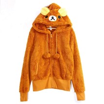  Rilakkuma  Hoodies Polar Fleece Designer  Cute Jacket with Ears Couple Sweatshi - £70.79 GBP