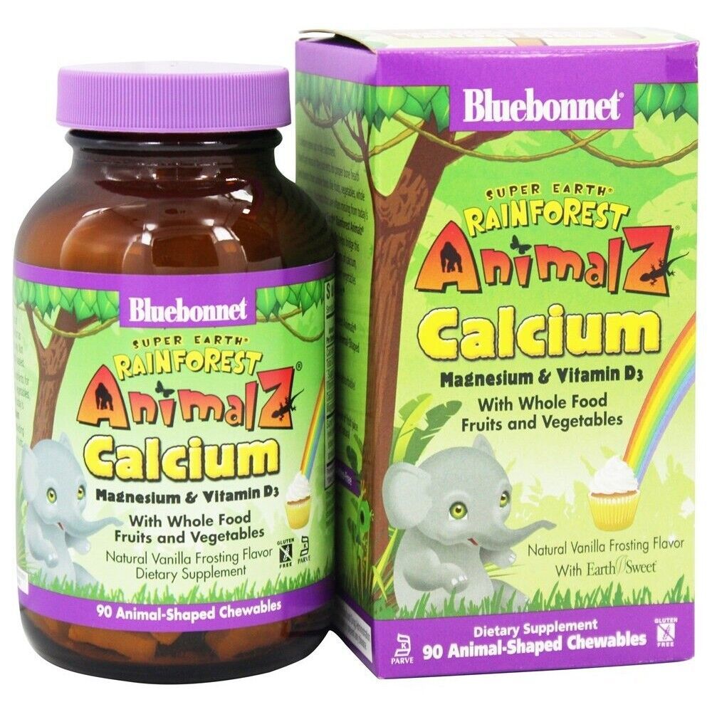 Bluebonnet Nutrition Animalz Calcium Magnesium & Vitamin D3 Vanilla,90 Chewables - $20.75