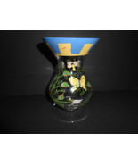 LENOX CRYSTAL VASE HANDPAINTED FLORALS &amp; BUTTERFLY DRAGONFLY LADYBUG BEE 6&quot; - $3.91