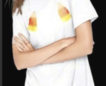Victoria’s Secret PINK White Girlfriend Tee T-shirt Candy Corn Halloween... - $17.61