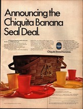 1968 Chiquita Banana Vintage Print Ad Seal Deal Picnic Basket Set c4 - £20.76 GBP