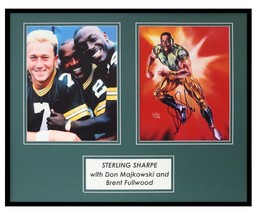 Sterling Sharpe Signed Framed 16x20 Photo Set Packers - £73.99 GBP