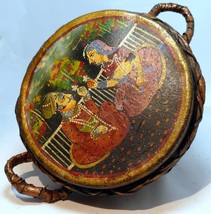 6&quot; Nagada drum musical instrument hand painted couple with Lotus lovers ... - $106.83