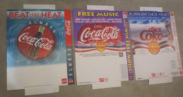 Set of 3 Coca-Cola Cardboard Double Sided Store Poster Price Displays - £1.94 GBP