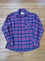Johnson Woolen Mills Green Mountain Flannel Vermont Shirt Pink Purple Large Usa - £29.57 GBP