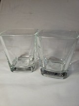 Crown Royal Set Of 2 Square Whiskey Rocks Glasses- Made In Italy - $11.88